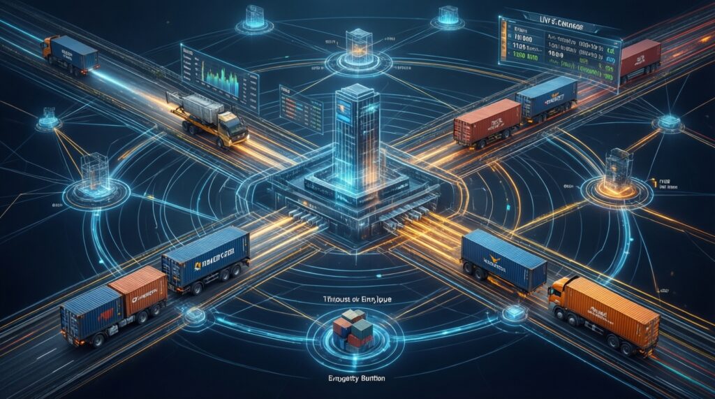 Транспорт и логистика: работа аэропортов/портов, паромов, автобусов и ж/д сообщений - иллюстрация