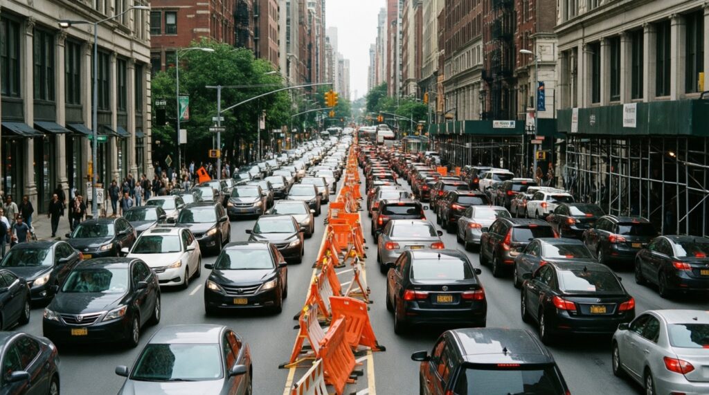 Ситуация на дорогах сегодня: пробки, ремонты, перекрытия, ДТП и объезды - иллюстрация