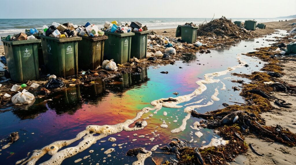 Экология: состояние моря и пляжей, мусор, выбросы, проверки и штрафы - иллюстрация